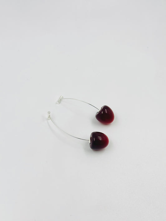 Aretes cherry boom plateadas